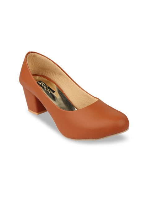 

Shoetopia Women Tan Brown Solid Pumps