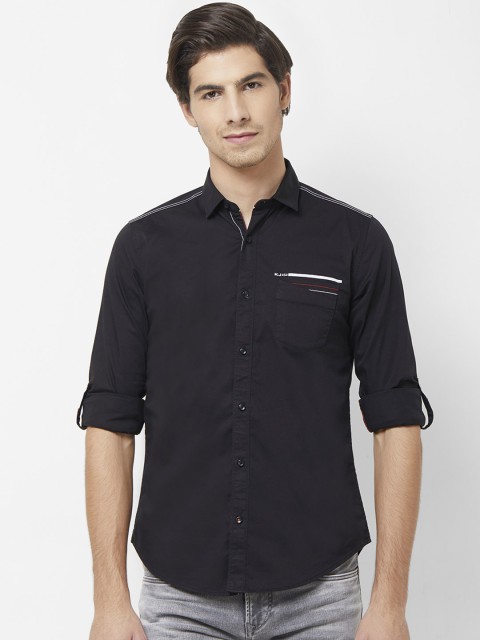 

Killer Men Black Regular Fit Solid Casual Shirt