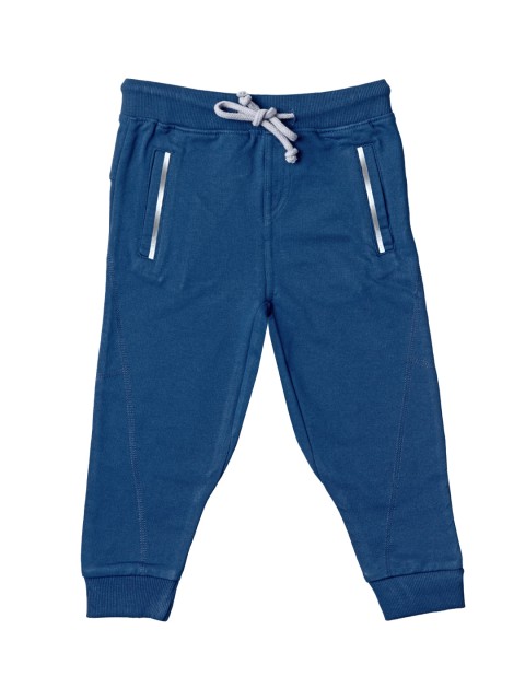 

Kid Studio Boys Navy Blue Solid French Terry Straight-Fit Joggers