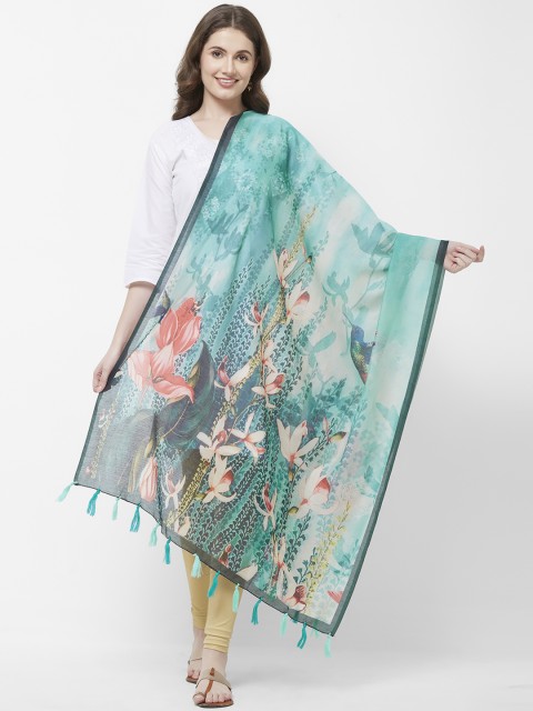 

Faserz Turquoise Blue Printed Dupatta