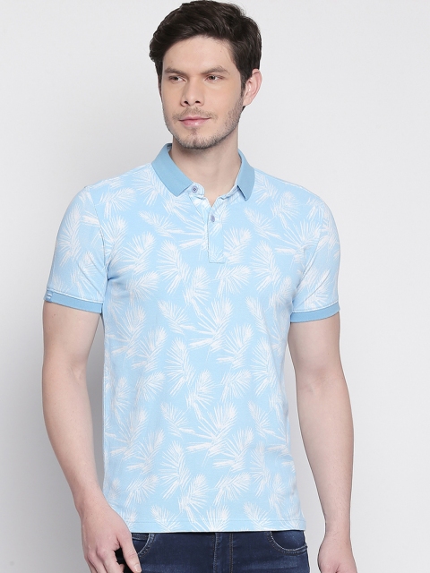 

Mufti Men Blue & White Printed Polo Collar T-shirt