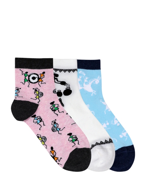 

Mustang Women Pack Of 3 Patterned Above Ankle-Length Socks, Pink
