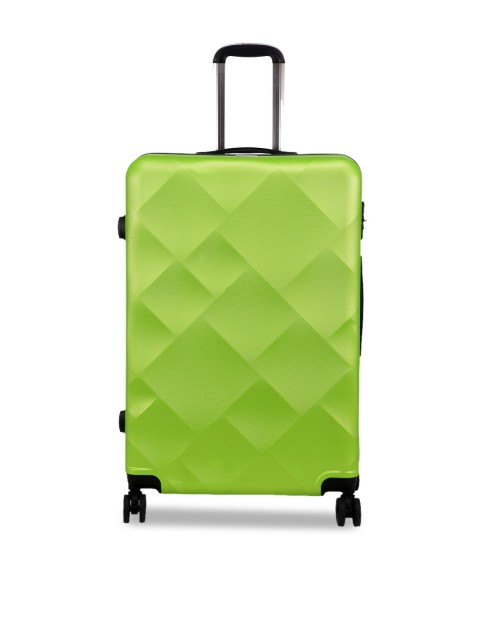 

Teakwood Leathers Green Textured Hard-Sided Large Trolley Suitcase