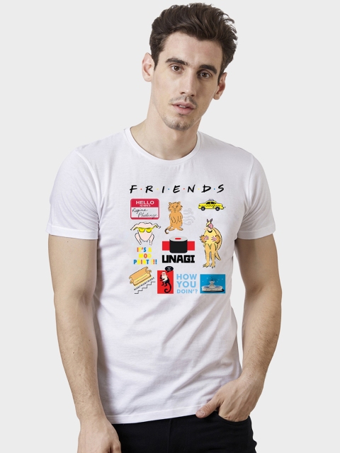 

Friends By Free Authority White Men Friends Print Half Sleeve T-Shirt