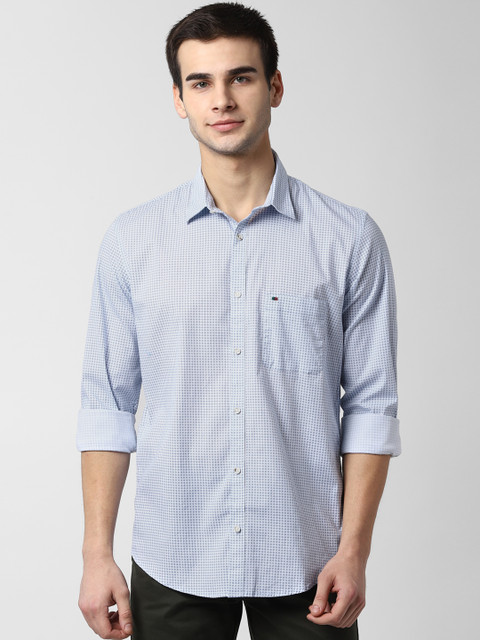 

Peter England Casuals Men Blue Slim Fit Printed Casual Shirt