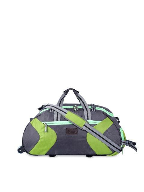 

Leather World Unisex Green & Grey 36 Litre Travel Duffel Trolley Bag