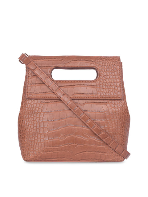 

Bagkok Tan Brown Textured Handheld Bag