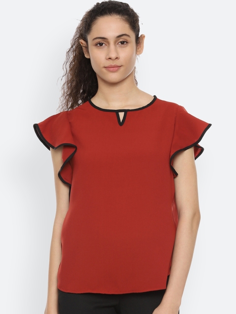 

Van Heusen Woman Maroon Solid Top