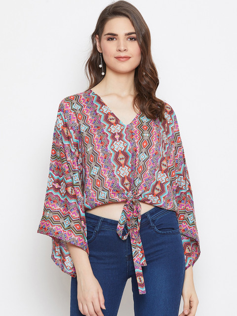 

The Kaftan Company Women Multicoloured Printed Blouson Top, Multi