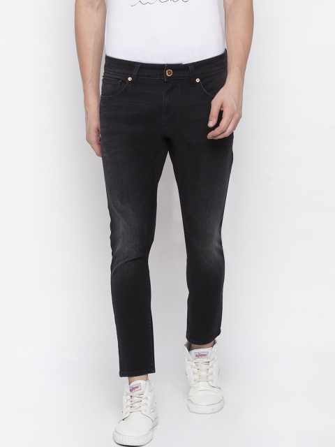 

SPYKAR Men Black Tapered Fit Mid-Rise Clean Look Jeans