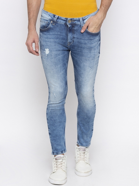 

SPYKAR Men Blue Tapered Fit Mid-Rise Low Distress Jeans