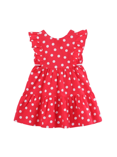 

Beebay Girls Red & White Printed Fit and Flare Dress