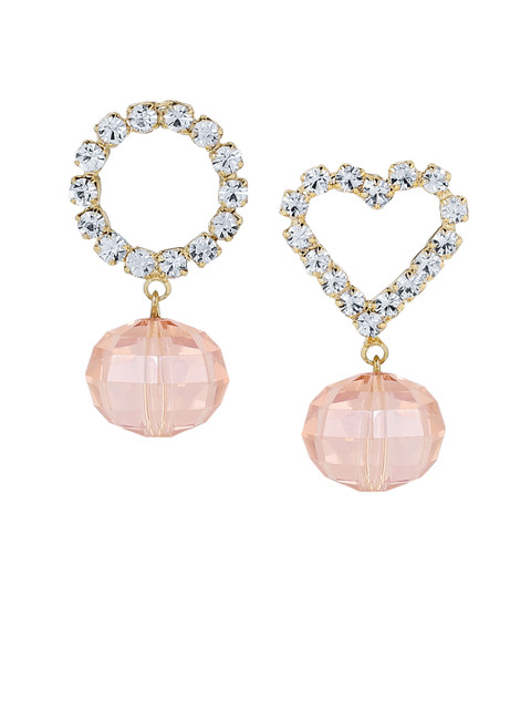 

SATCHEL Pink & Silver-Toned Spherical Drop Earrings