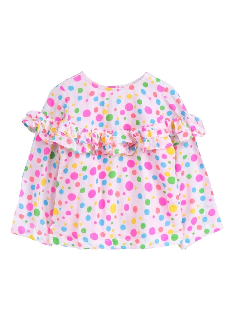 

Hugsntugs Girls Pink Printed A-Line Top