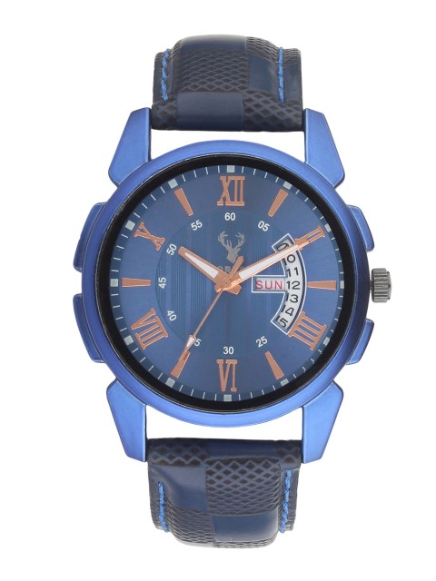 

Hobforestessentials Men Blue Analogue Watch
