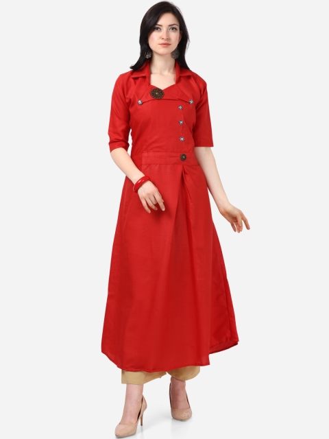 

Florence Women Red Solid Kurta with Palazzos