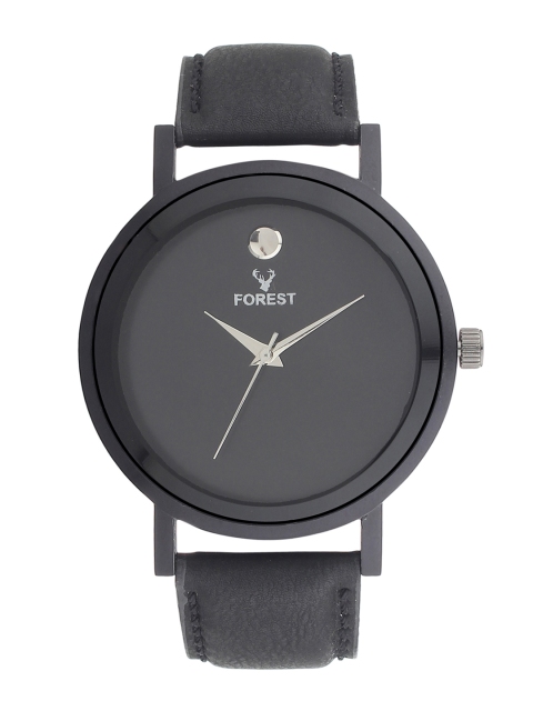 

Hobforestessentials Men Black Analogue Leather Watch