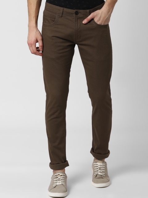 

Peter England Casuals Men Brown Skinny Fit Solid Regular Trousers