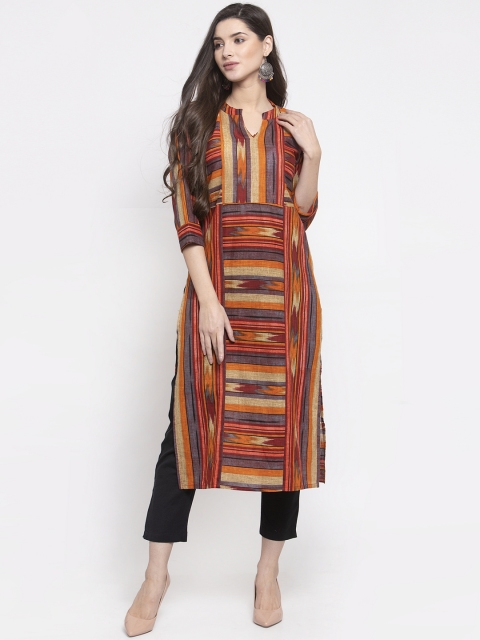 

Indibelle Women Striped Straight Kurta, Multi