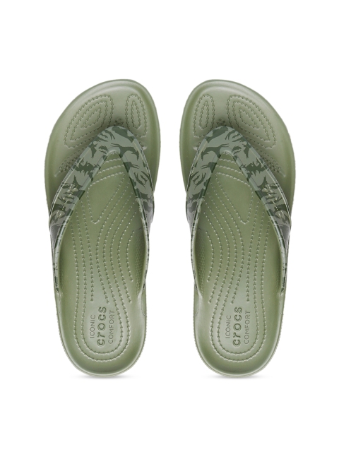 

Crocs Unisex Green Printed Thong Flip-Flops