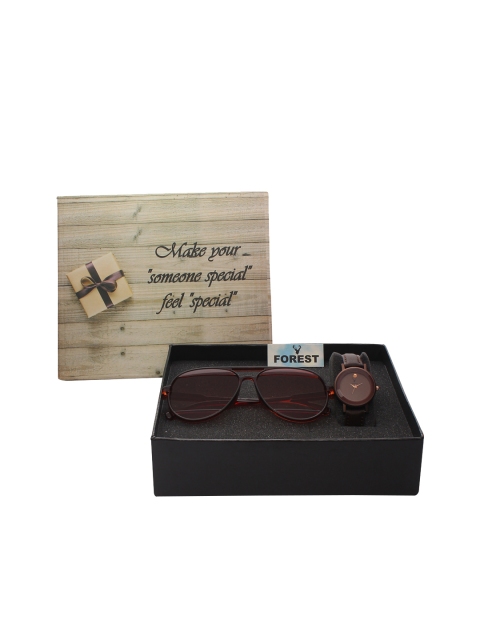

Hobforestessentials Women Watch And Sunglass Gift Set, Brown