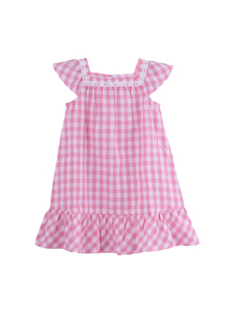 

Beebay Girls Pink & White Checked A-Line Dress