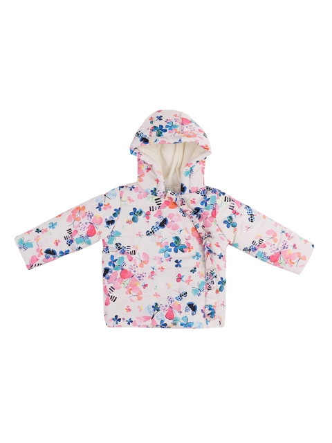 

Pantaloons Baby Girls Off-White Printed Puffer Jacket