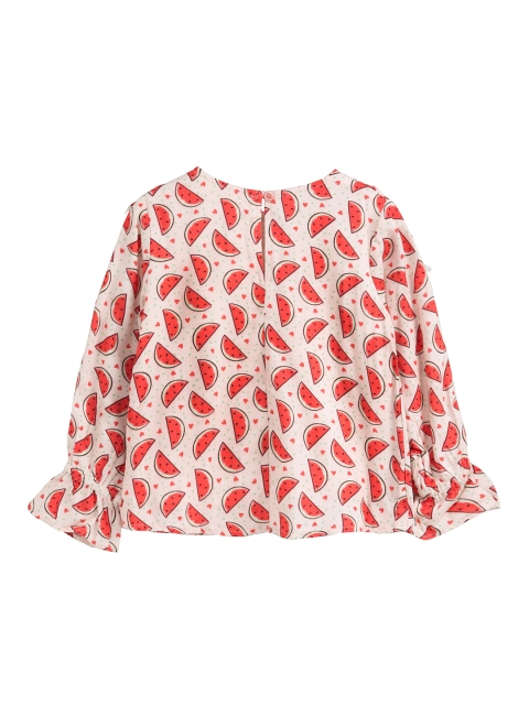 

Hugsntugs Girls Pink Printed A-Line Top