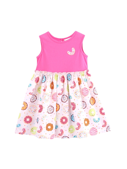

Beebay Infant Pink & Cream-Coloured Printed A-Line Dress