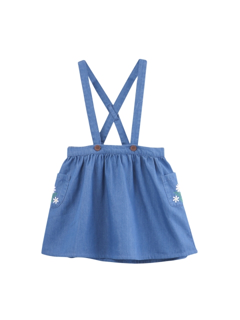 

Beebay Girls Blue Solid A-Line Denim Skirt