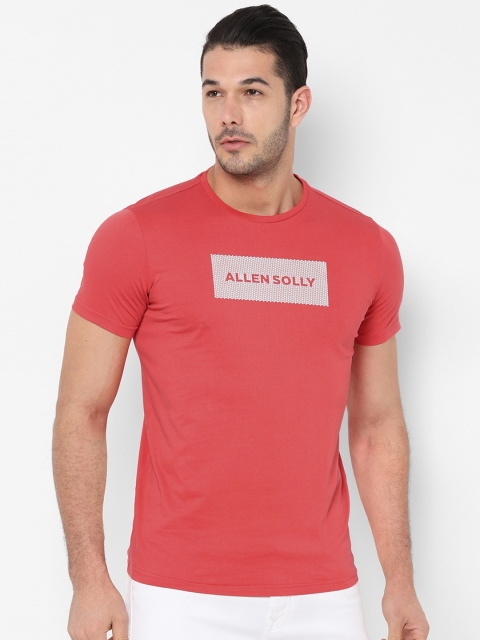 

Allen Solly Men Peach-Coloured Printed Round Neck T-shirt