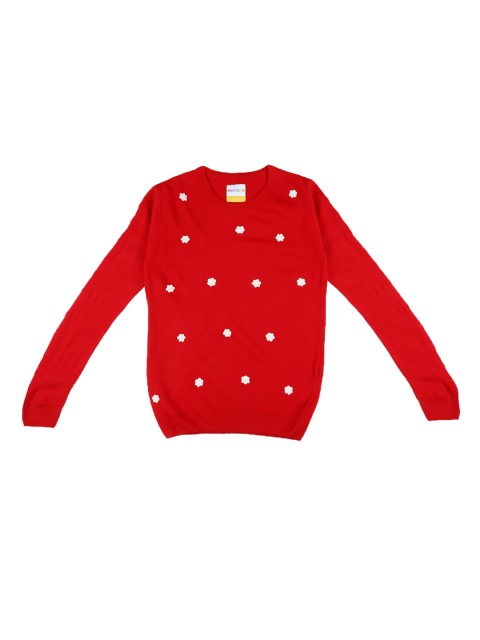 

POPPERS by Pantaloons Girls Red Printed Pullover Sweater