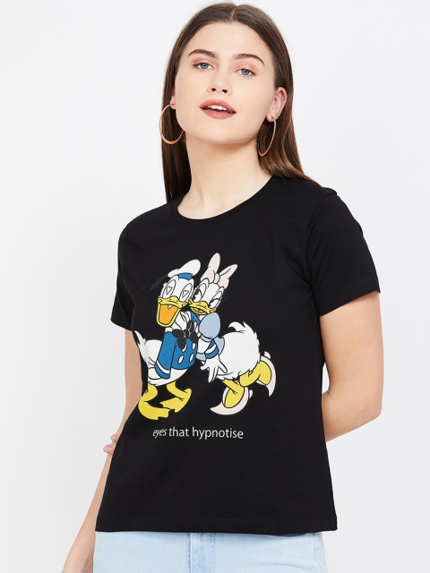 

Ginger by Lifestyle Women Black Donald Duck Printed Top