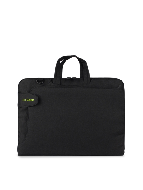 

AirCase Unisex Black Solid Laptop Messenger Bag