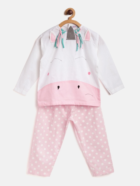 

Kids Clan Kids Pink & White Printed Night Suit