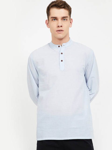 

Melange by Lifestyle Men Blue Solid Straight Kurta