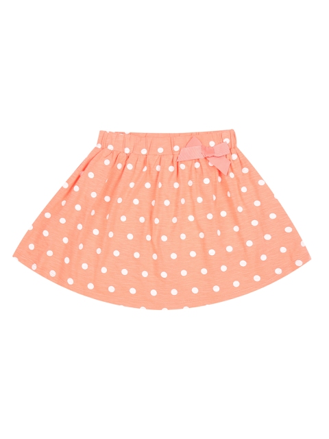 

Pantaloons Junior Girls Peach-Coloured Printed Knitted Flared Skirt