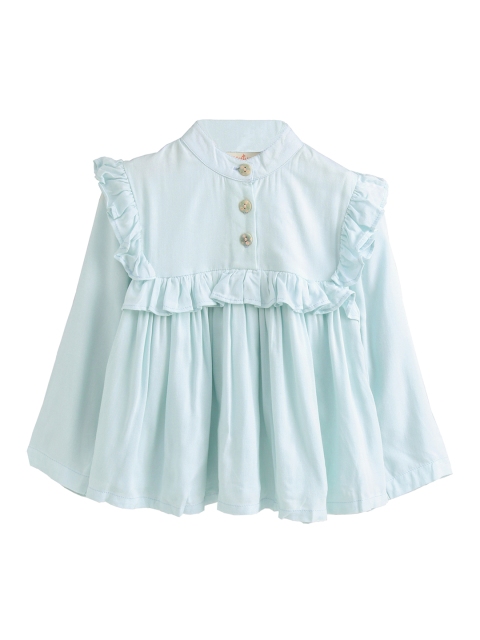 Hugsntugs Girls Blue Solid A-Line Top