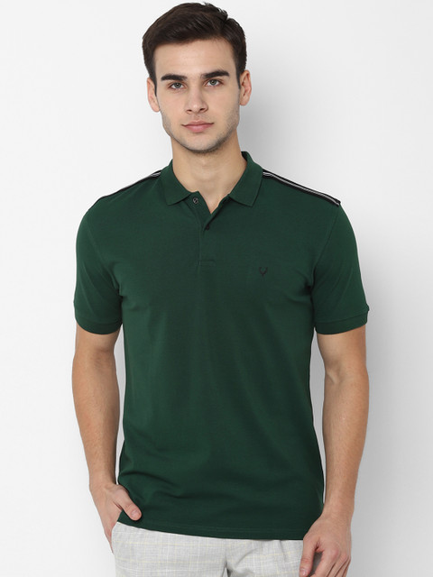 

Allen Solly Men Green Solid Polo Collar T-shirt