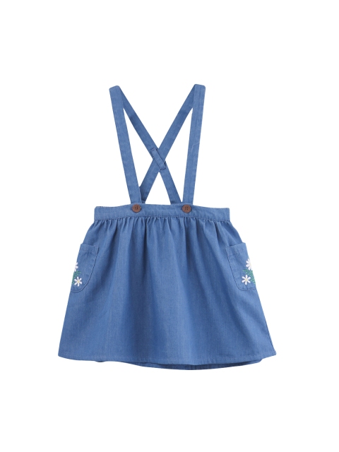 

Beebay Girls Blue Solid A-Line Denim Skirt