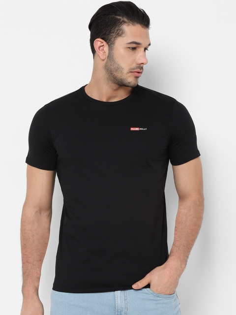 

Allen Solly Men Black Solid Round Neck T-shirt