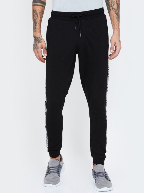 

Kappa Men Black Solid Slim-Fit Joggers