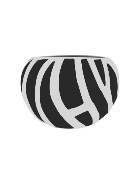 

Inox Jewelry Women Black & White Stainless Steel Zebra Finger Ring