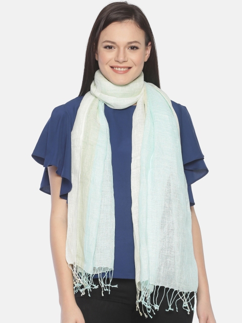 

Linen Club Women Turquoise Blue & Grey Colourblocked Stole