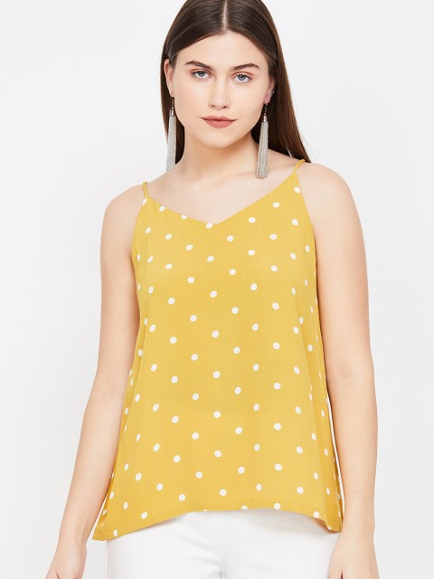 

CODE by Lifestyle Women Yellow Polka Dot Top