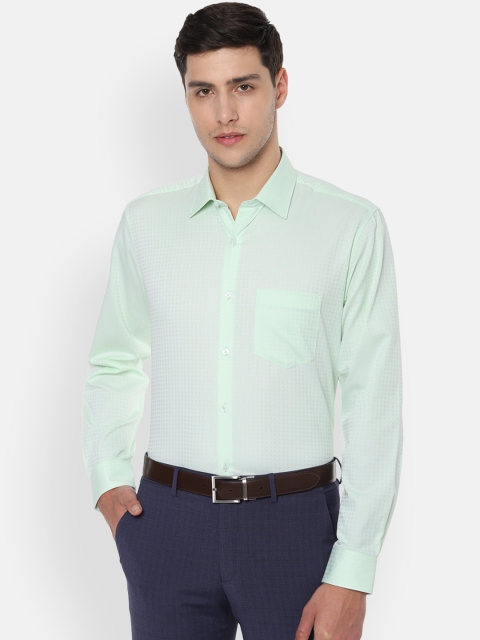 

Van Heusen Men Green Regular Fit Self Design Formal Shirt