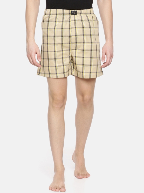 

Urban Dog Men Beige Checked Boxers UDBX183-M