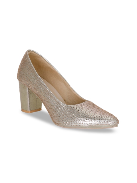 

Get Glamr Women Rose Gold-Toned Solid Pumps