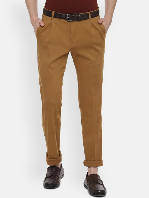 

Allen Solly Men Khaki Regular Fit Solid Regular Trousers