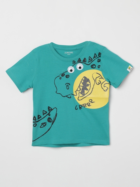 

Juniors by Lifestyle Boys Green Printed Round Neck T-shirt